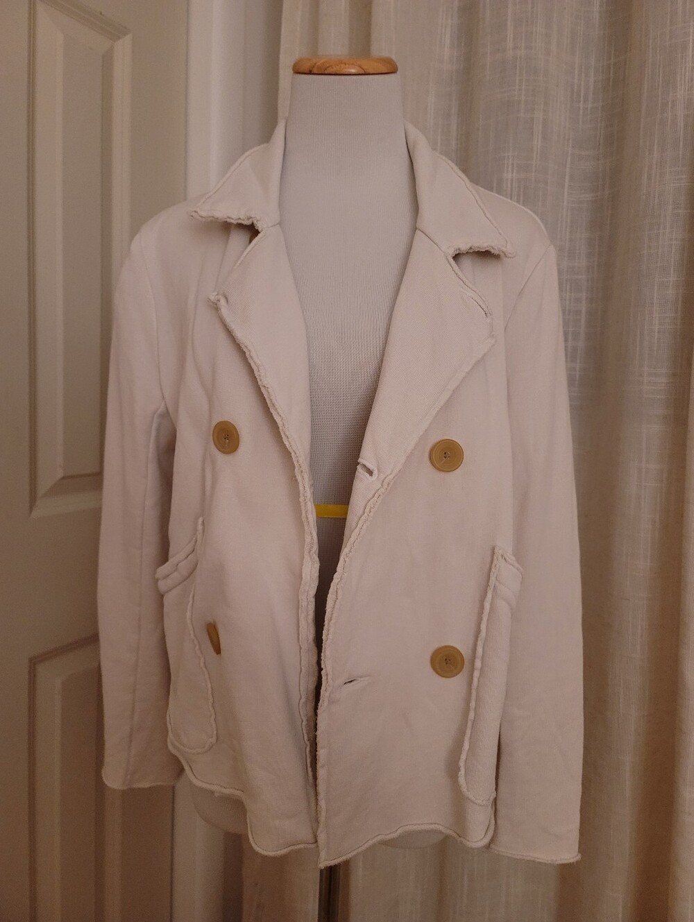 Frank & Eileen Mini Belfast Cropped Sweatshirt Peacoat Cream Size XS Pre-owned
